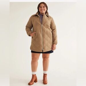 3xl Pennington’s quilted high low jacket in brown
